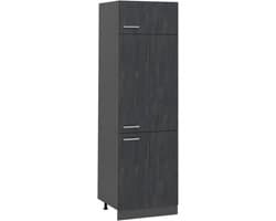 Koelkast ombouwkast - Keukenmodule Hoge kast - Keuken Inrichten - Naadloze Integratie - 60 cm breed - Zwart beton