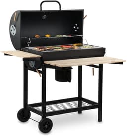 LeeuwenChoice® BBQ Pro Serie - Houtskool BBQ Wagen - 32x76x81cm Grill - Verrijdbaar met Wielen - Met Deksel & Thermometer — thumbnail 1