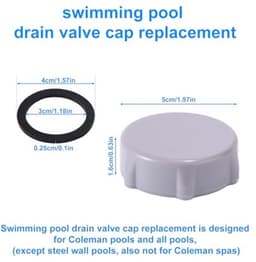 2 stuks vervangende onderdelen voor zwembaden, afvoerklepdop en afvoerfittingen, vervangende onderdelen voor zwembadaccessoires, compatibel met (grijs) — thumbnail 2