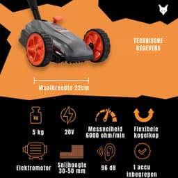 Florixa® Grasmaaier Accu - Grasmaaier Elektrisch - Grasmaaier Benzine - Grasmaaier Benzine Zelftrekkend - Grijs/Oranje/Zwart - 55cm x 40cm x 20cm; 6 kg — thumbnail 2