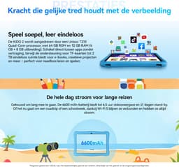 OSCAL KIDO2 - Tablet - Kindertablet - 8GB RAM - 64GB ROM - 10.1 inch - 6600mAh - Android 16 - Ouderlijk Toezicht App - Oogzorgmodus - Inclusief Beschermhoes - Roze — thumbnail 3