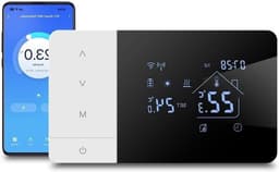 Slimme Thermostaat - Verwarming Controller - Energie Besparen - App en Spraakbediening - 140x81x20MM - Zwart Wit — thumbnail 1