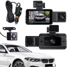 KZQ Dashcam met dubbele lens - Dubbele camera's voor en achter - Uitgerust met een 32GB SD-kaart - Full HD-videokwaliteit (1920p + 1080p) - Ultragroothoeklens van 140° - 24-uurs parkeerbewakingsmodus, loopopnamefunctie — thumbnail 1