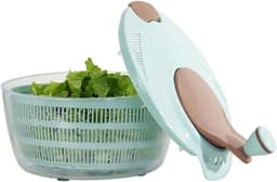 Salade Spinner - Groente Droger - Maaltijd Voorbereiding - Dubbellaags Capaciteit - 26.8 cm - Blauw — thumbnail 1