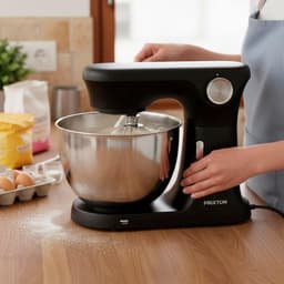 Keukenmachine - Kneedmachine Mixer - Bakken en Koken - Krachtige 2000W Motor - 8 Liter Kom - Zwart — thumbnail 3