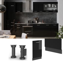 Inbouwvaatwasser Paneel Zwart Hoogglans 45 cm AP Antraciet — thumbnail 3