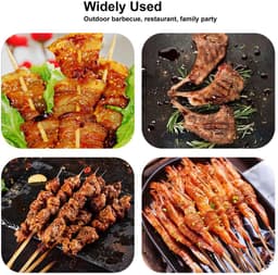 OmGoods - Dailygoody - Tafelblad Barbecue Grill - Houten Basis - Gelijkmatige Verwarming - Zwart - Picknicktafels - Ideaal voor Camping en Restaurant - Inclusie — thumbnail 3