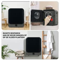 Mini wasdroger- Afvoerdroger -- Kleine droogkast - Wandmontage droger - 3kg - 830W - 5 programma's - RVS trommel - Appartement - 49,5cm - 1 stuk — thumbnail 5