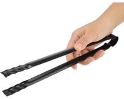 aladdien - Houtskooltang - Grillclip - Multifunctioneel - Zwart - Kooltang - Ideaal voor barbecues en picknicks - 30 x 1,8 cm