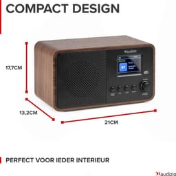 DAB radio - Audizio Avio DAB radio met Bluetooth - DAB+ - FM - USB - 20 voorkeurszender - Houtlook — thumbnail 5