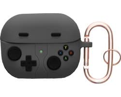 kwmobile Hoes geschikt voor Samsung Galaxy Buds 3 / Galaxy Buds 3 Pro - Siliconen cover voor oordopjes in zwart - Gameconsole design