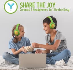 PowerLocus Bobo - Draadloze Koptelefoon voor Kinderen - Bluetooth koptelefoon - 74/85/94dB Volumebegrenzing - Led Verlichting - Audio Sharing Functie - Turtle — thumbnail 4