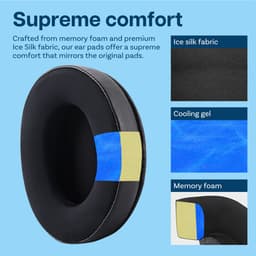 Vervangende Oorkussens voor HyperX Cloud Stinger/Cloud Flight/CloudX/Cloud II/Cloud III/Cloud Alpha/Cloud Core/Mix Hoofdtelefoons van MMOBIEL – Cooling Gel Koptelefoon Oorkussens – Zwart — thumbnail 4