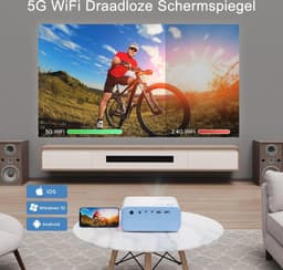 Draagbare Mini Beamer met Full HD Support en Stativ - Ideaal voor Thuis en Reizen — thumbnail 3