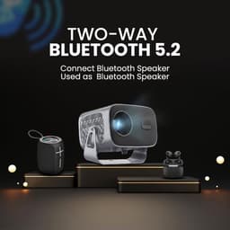 Mrs. Jones 360° draaibare mini-beamer 1080p Android 11.0 wandprojector met luidspreker Netflix auto-focus 2 + 16 GB tv-beamer bluetooth - wandprojector luidspreker . — thumbnail 4