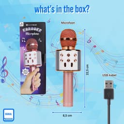 Silvergear Karaoke Microfoon Kinderen - Karaoke Set voor Volwassenen - Bluetooth - Stemvervormer - Rose Goud — thumbnail 5