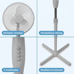 Lomera Staande Ventilator - Statiefventilator - Vloerventilator - Ventilator Staand - Staande Waaier - Ventilator op Voet - Voetventilator - Ventilator met Zwenkfunctie - Oscillerende Ventilator - Ventilator met Draaifunctie — thumbnail 5