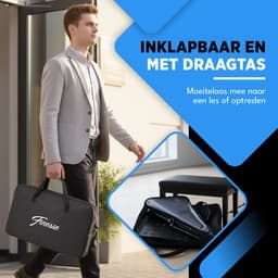 Finesse Muziekstandaard voor Bladmuziek met Telefoonhouder - XL - Opvouwbaar - met Draagtas - Lessenaar - voor Tablet - Zwart — thumbnail 5