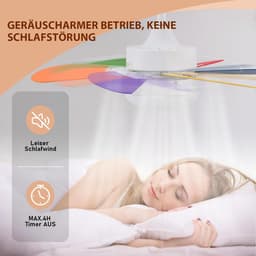 Glitzerlife– plafond ventilator met verlichting – Ventilator lamp plafond – stille plafondventilator - stil met afstandsbediening en timer – Ø75 cm – gekleurd – plafondlamp met ventilator voor woonkamer en slaapkamer — thumbnail 3