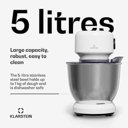 Krachtige Keukenmachine – 1500W Mixer met 5L RVS Kom, Planetaire Kneedfunctie en 12 Snelheden — thumbnail 4
