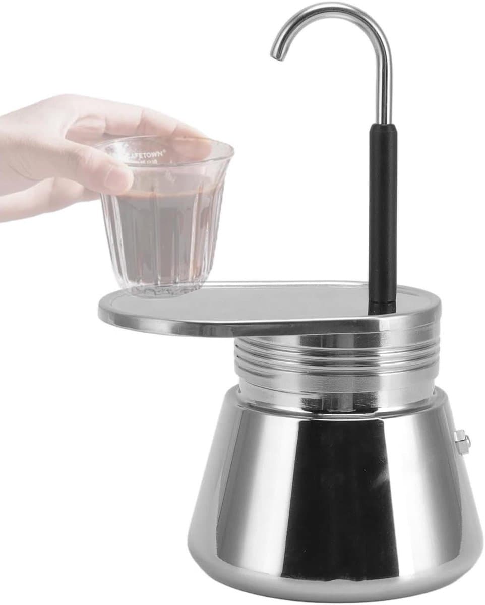 Espresso Koffiezetapparaat Mini Rvs Enkele Uitloop Moka Pot 1 Cup Thuis Camping — afbeelding 1