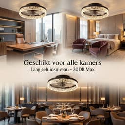 Lichtendirect - Plafondventilator met Verlichting – Zwart – 6 Standen – Dimbaar – App & Afstandsbediening – Ventilator Lamp – Plafondlamp met Ventilator — thumbnail 5