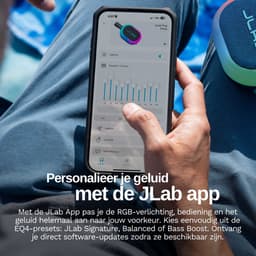 JLab Pop Mini Bluetooth Speaker Draadloos - Draagbare Muziekbox - 8 uur Batterijduur - 5 Watt - IPX6 Waterproof - Multipairing - Instelbare Party Lights - App Equalizer - Blauw — thumbnail 3