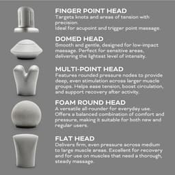 Reviber RV-MALP Gen 3 Deep Tissue Percussion Massager - USB oplaadbaar - 5 opzetstukken - verlengbare handgreep — thumbnail 3