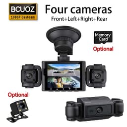 360° vierkanaals dashcam - Uitgerust met een 1080p-camera aan de voorzijde en 480p-camera's aan de achterzijde, met ondersteuning voor nachtzicht, breed dynamisch bereik, 6,1-inch IPS-scherm, loopopname, G-sensor en 24-uurs parkeerbewaking. — thumbnail 1