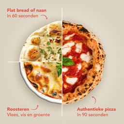 KitchenBrothers Pizza Oven - Houtgestookt - Tafelmodel - Inklapbaar - PFAS-vrij - Pizzasteen - tot 460°C - Pizza maker - Complete Set - Pizzaoven voor Buiten - Zwart/RVS — thumbnail 5