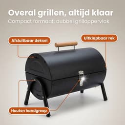 Lomera Houtskool BBQ - Houtskoolbarbecue - Tafel BBQ Houtskool - Tafelbarbecue Houtskool - Draagbare Houtskool BBQ - Camping BBQ Houtskool - Mini Houtskool BBQ - Opvouwbare Houtskool BBQ — thumbnail 3