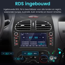 Hexinex Quad-Core autoradio Geschikt voor Peugeot 206 (2001-2016) - Draadloos CarPlay, Android Auto, multimediaspeler, Android 15, 2GB+64GB — thumbnail 2