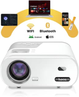 Hoco, Android HD-videoprojector 720p WiFi Bluetooth HDMI met streaming-apps, Wit — thumbnail 4
