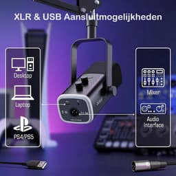 FIFINE Streaming Pack - AM8T + D6 + XLR - Complete Streaming & Podcast Set - 15 LCD Toetsen - PC, PS4, PS5, Mac - Gaming, Streaming & Content Creatie - Zwart — thumbnail 3