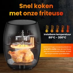 Extralink HOME AIR FRYER 2L EU SJ-200 friteuse Enkel Vrijstaand 1000 W Heteluchtfriteuse Zwart — thumbnail 5