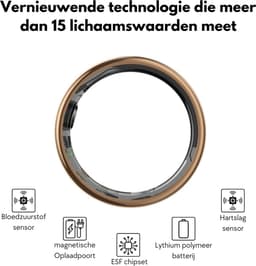 Focus® S1 Smart Ring - Rose gold - Maat 9 - Hartslag - Menstruatiecyclus - Slaap Monitor - Slimme Ring - Sport Prestatie - Stappenteller -IP68 Waterdicht - O2 Meting - Dames - Heren - Wearables - Oplaad Case - beschermring — thumbnail 5