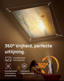 MELVRA Draagbare Beamer - Projector - Google TV met Netflix - 360° Verstelbare Standaard - 2,5 Uur Speeltijd - 12W Harman Kardon - Buitenshuisbeamer - WiFi & Bluetooth - Inclusief Filter — thumbnail 4