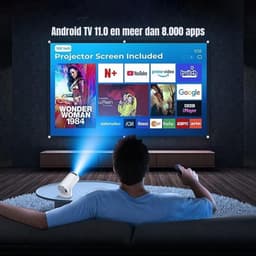 MIRA® Draagbare beamer - Beamer - Projector - Mini Beamer - Wit - 11cm x 11cm x 17cm — thumbnail 3