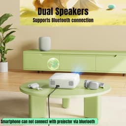SCH® Draagbare beamer - Beamer - Projector - Mini Beamer - Wit - 22cm x 17cm x 9cm — thumbnail 2