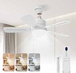 Dimbare Plafondventilator met Verlichting en Afstandsbediening voor Slaapkamer en Woonkamer — thumbnail 1