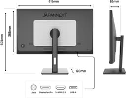 JAPANNEXT Monitor 27" IPS 4K UHD (3840x2160) | JN-IPS2709UHDR — thumbnail 4
