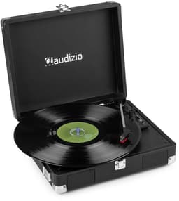 Platenspeler met speakers - Audizio RP111BK - Retro platenspeler - LP speler - Model 2025 - Zwart — thumbnail 1