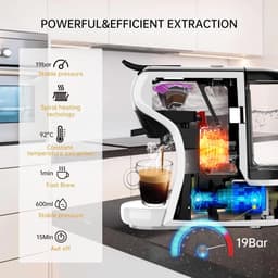 Hibrew 4-In-1 Koffiezetapparaat Voor Capsule Koffiezetapparaat H1A-Wit Koffiezetapparaat Wit — thumbnail 5