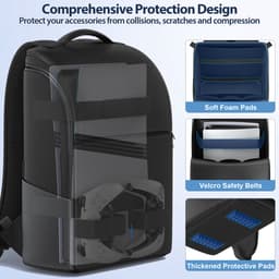 RHYTHMFLAME - Tas geschikt voor PS5/Slim/ Pro Consoler - PS5 Koffer - PS5 Tas -Beschermingstas - Draagtas geschikt voor PS5 - Hoge Kwaliteit Soft Case - Digitale & Disc versie - Zwart — thumbnail 4