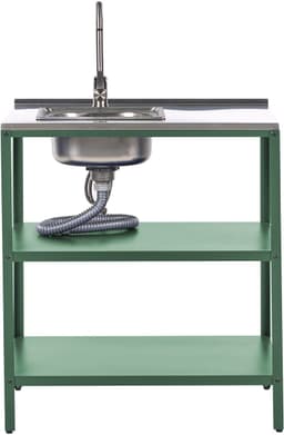 BELIANI VILAMA - Buitenkeuken met spoelbak - Groen - 80x50x92 cm - Staal — thumbnail 4