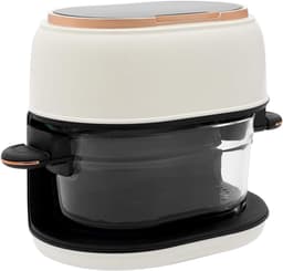 Airfryer - Heteluchtfriteuse - Gezond Frituren - Borosilicaat Glazen Mand - 4 Liter - Wit — thumbnail 1