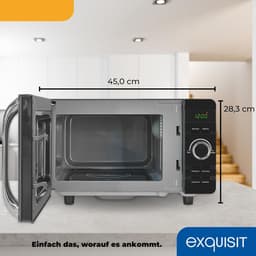 Magnetron met Grill - Compacte Oven - Snel Eten Bereiden - Plat Magnetronbed - 20 Liter - Zwart — thumbnail 3
