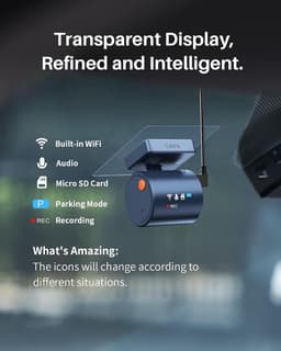 Dashcam voor auto - Zwart - Mini formaat - Met WiFi, Spraakbesturing en G-sensor - Voor Veilig Rijden — thumbnail 4