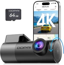 Dashcam voor auto - Zwart - 2160P HD - 360° Draaibare Lens met Nachtzicht en Wifi - Met Parkeermonitor en App-bediening — thumbnail 1