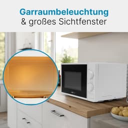 Magnetron met Grill - Keukenapparaat - Snel Maaltijden Bereiden - 2-in-1 Functie - 20 Liter - Zwart Wit — thumbnail 5